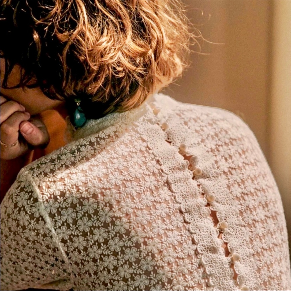 NWT Sezane Amal Top White Lace Size 2